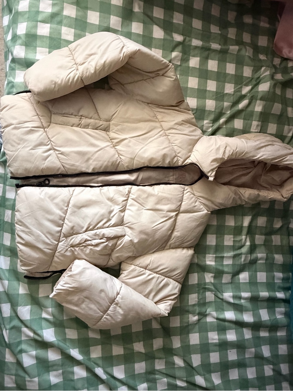 Zara Kids Off-White Puffer Jacket with Hood
